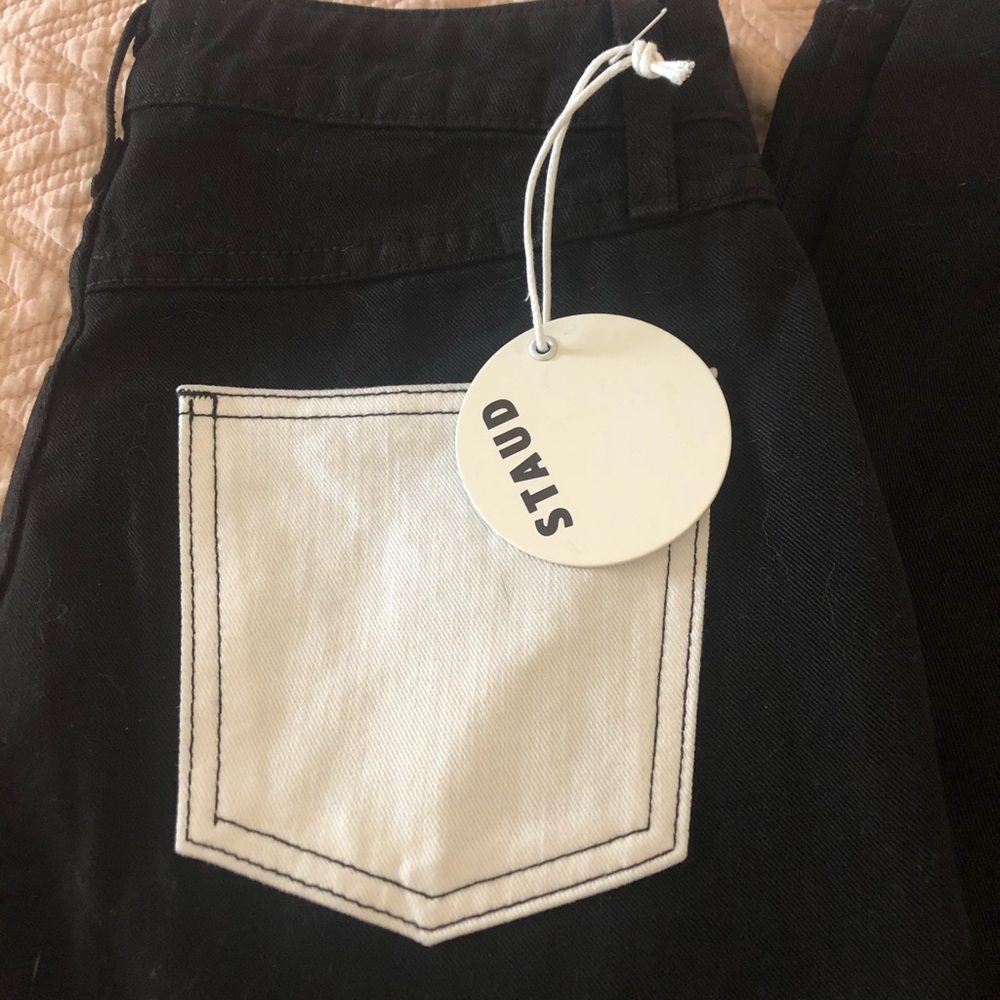 Staud Black Jeans with White Pockets | New